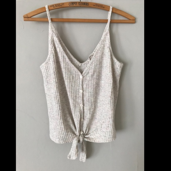 Urban Outfitters Tops - Speckled URBAN OUTFITTERS crop waffle tie front